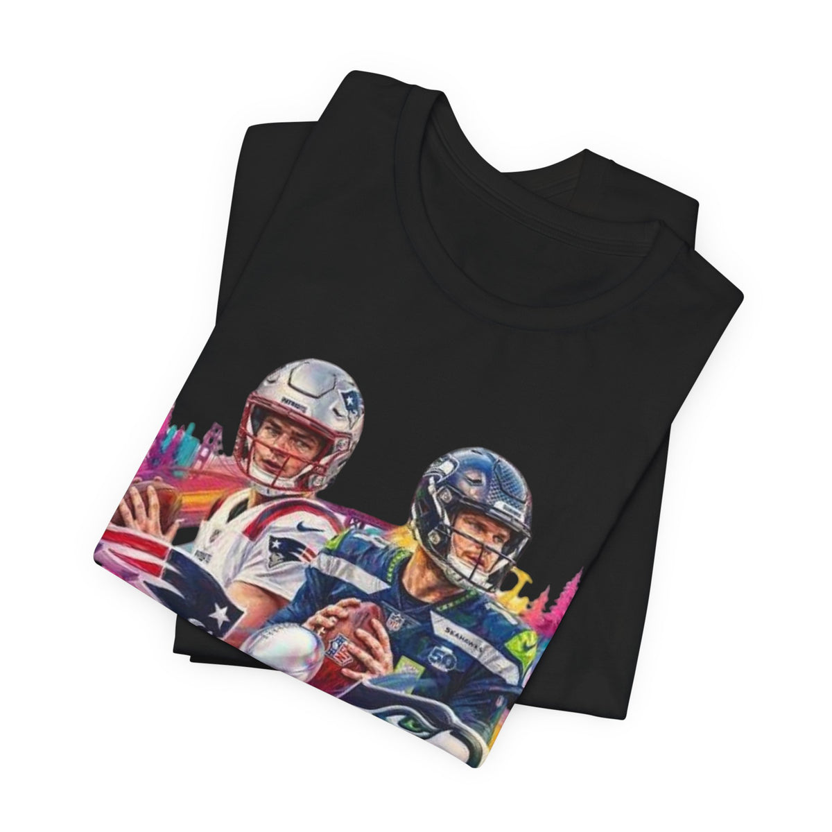 Super Bowl LVII Quarterbacks Graphic Tee — Colorful Game Day Fan Shirt