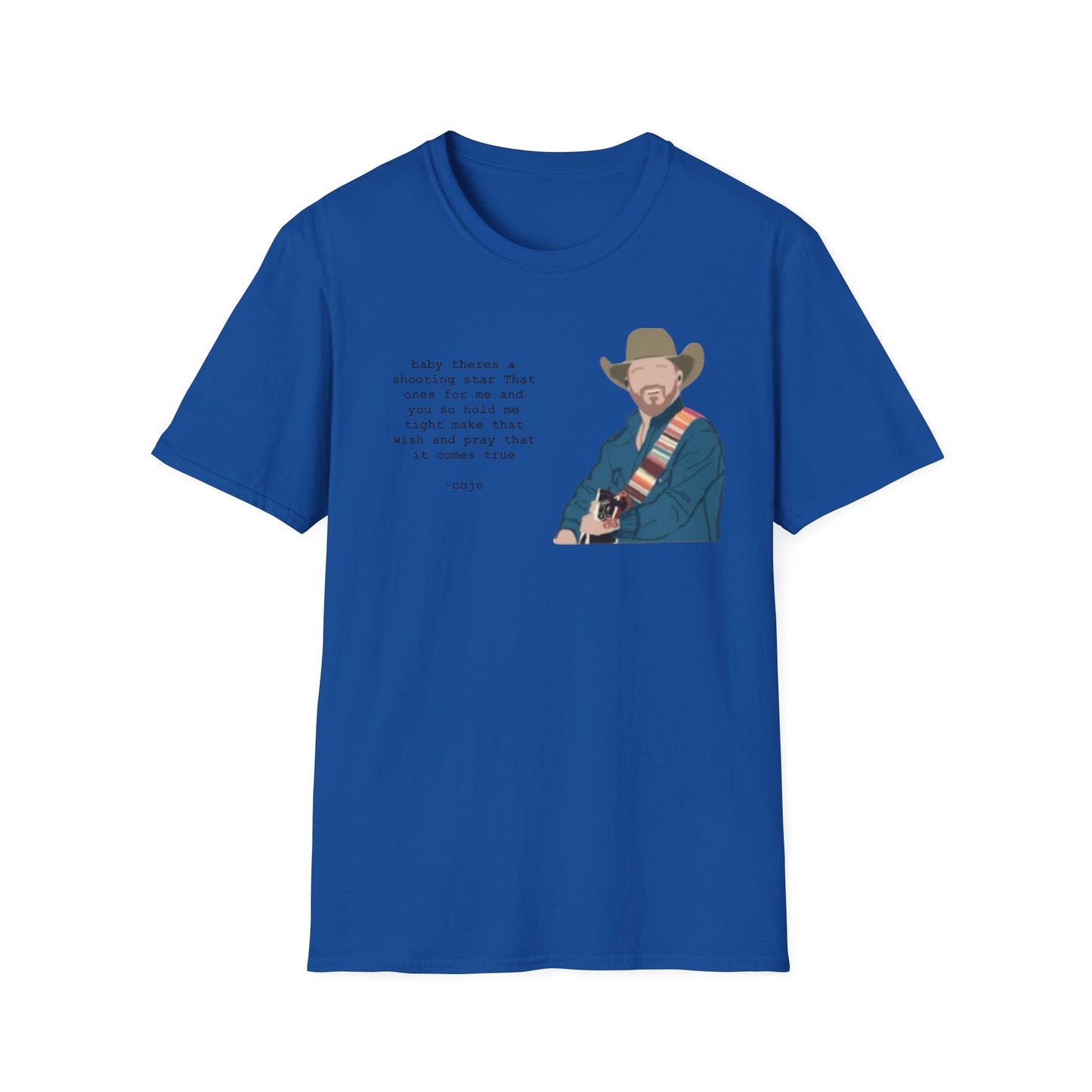 Cojo Guitar Portrait T‑Shirt — "Baby There's a Star" Lyric Tee