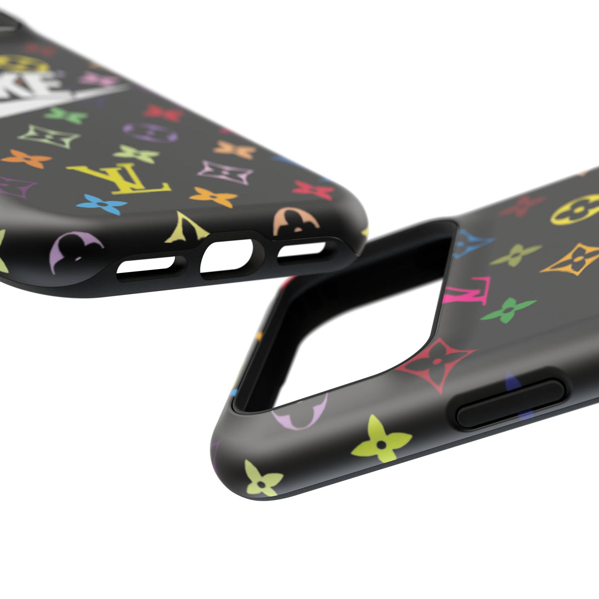 Rainbow Monogram Pattern Phone Case | Impact-Resistant Case