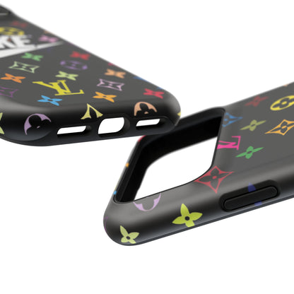 Rainbow Monogram Pattern Phone Case | Impact-Resistant Case