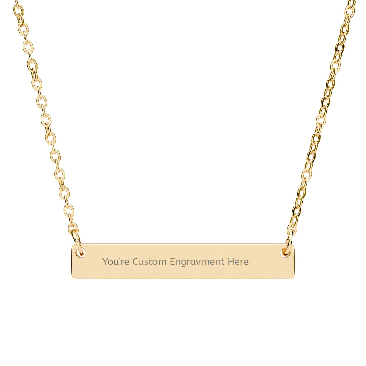 Custom Engraved Horizontal Necklace, Personalized You're way