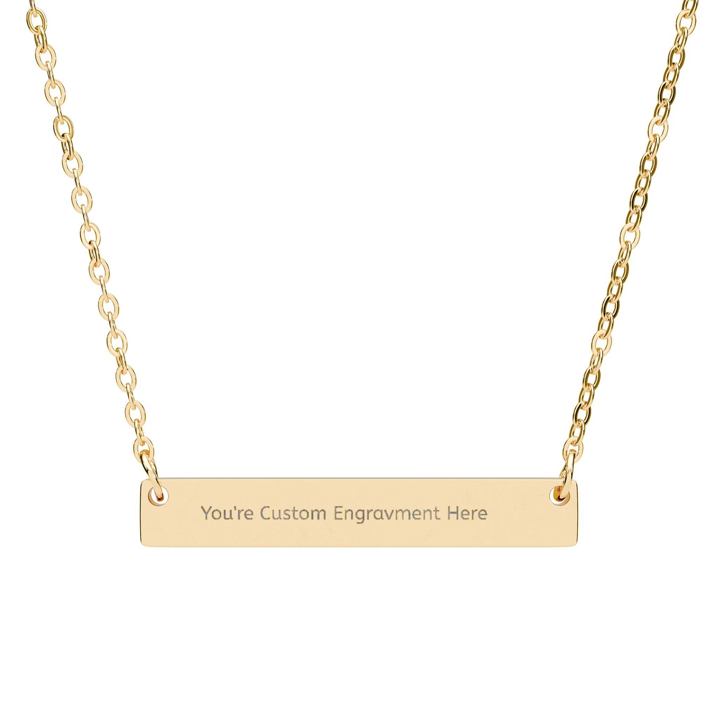 Custom Engraved Horizontal Necklace, Personalized You're way