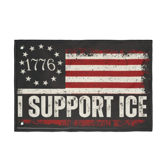 1776 Betsy Ross Flag I Support ICE Double Sided Flag