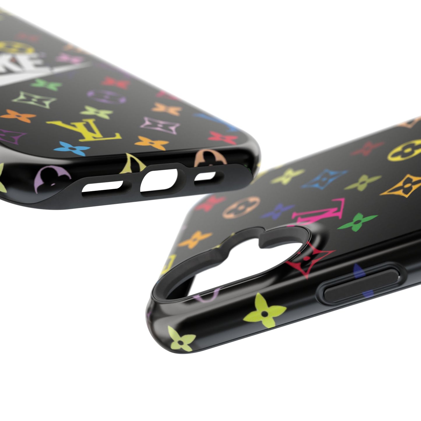 Rainbow Monogram Pattern Phone Case | Impact-Resistant Case