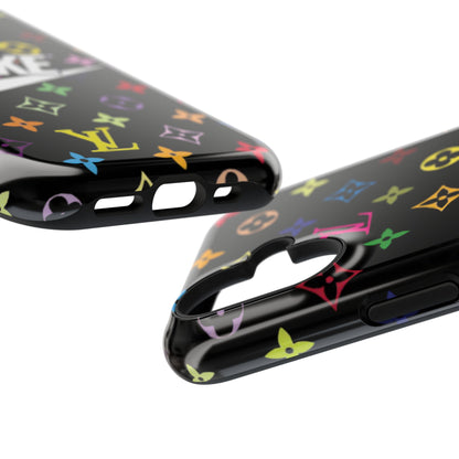 Rainbow Monogram Pattern Phone Case | Impact-Resistant Case