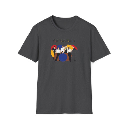 Friends TV Show Minimalist Group Graphic T-Shirt — "FRIENDS" Cast Illustration