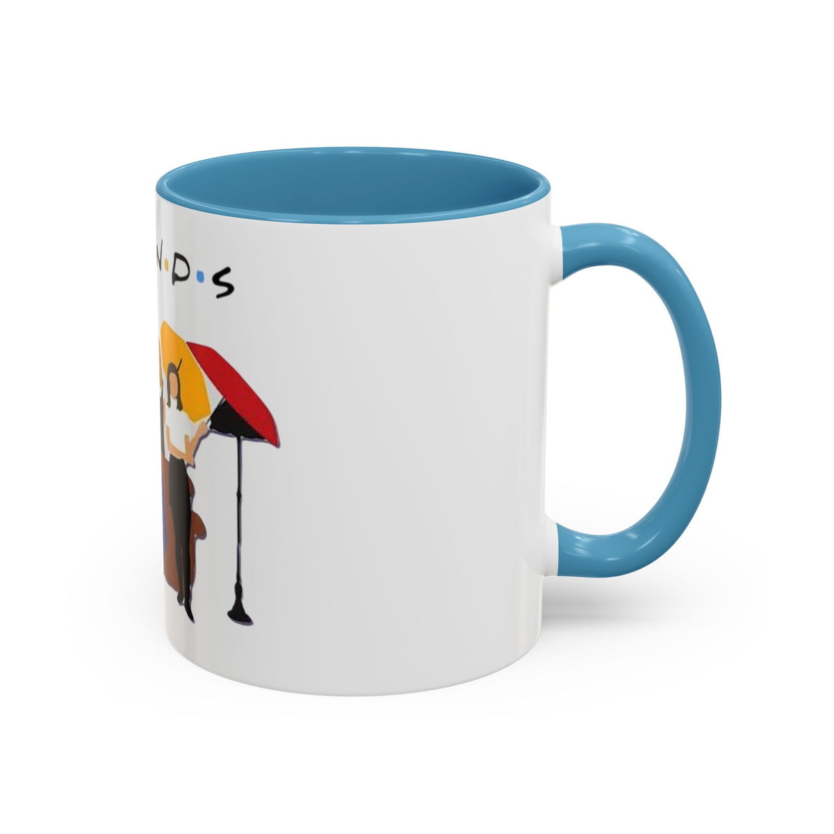 Friends TV Show Inspired Coffee Mug — Cast Silhouette with Umbrellas, 11/15oz Accent Mug