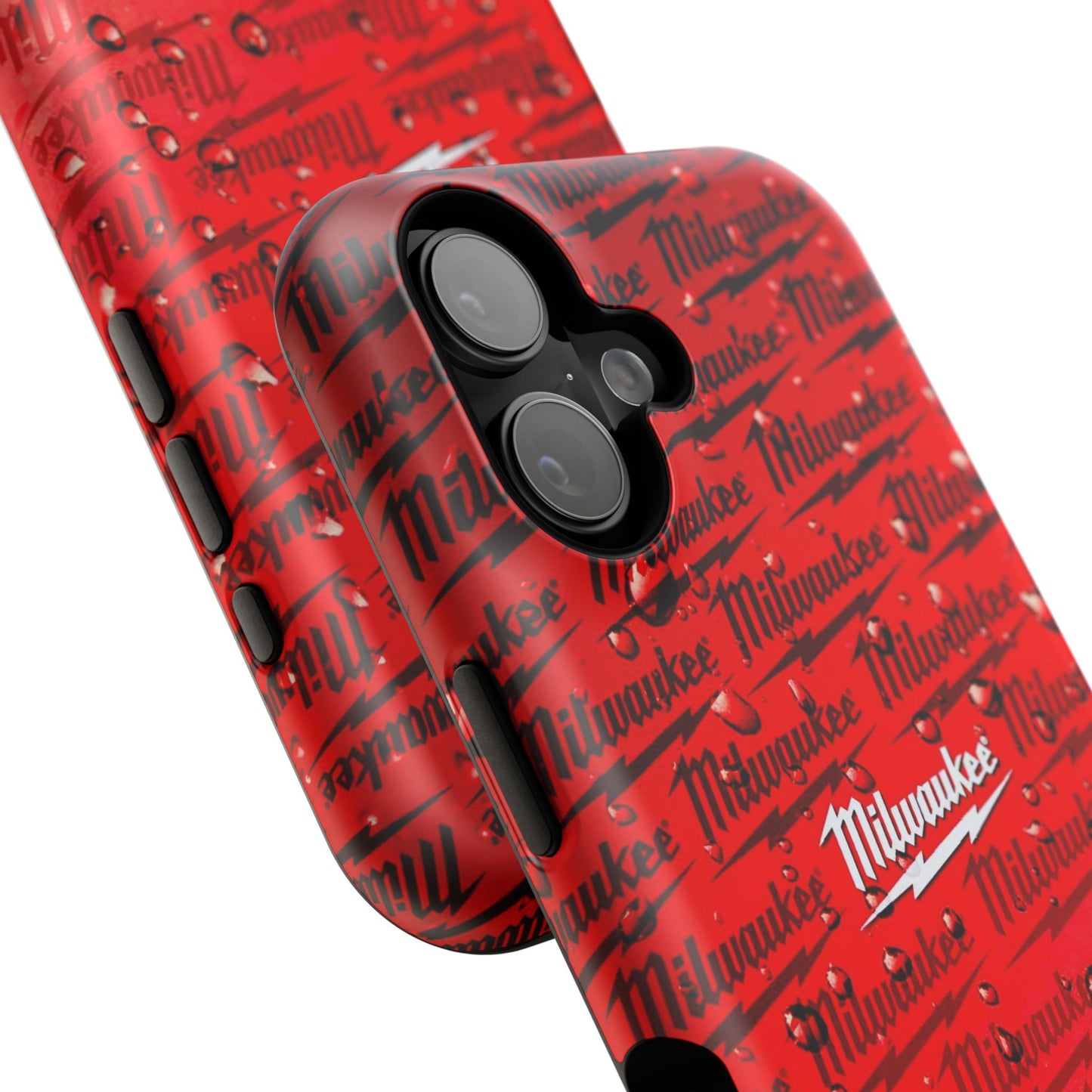 Red Script Logo Pattern phone case | Impact-Resistant Case