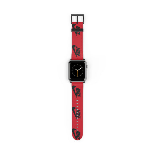 Nike Logo Pattern Watch Band | Red Sport Apple Watch Strap