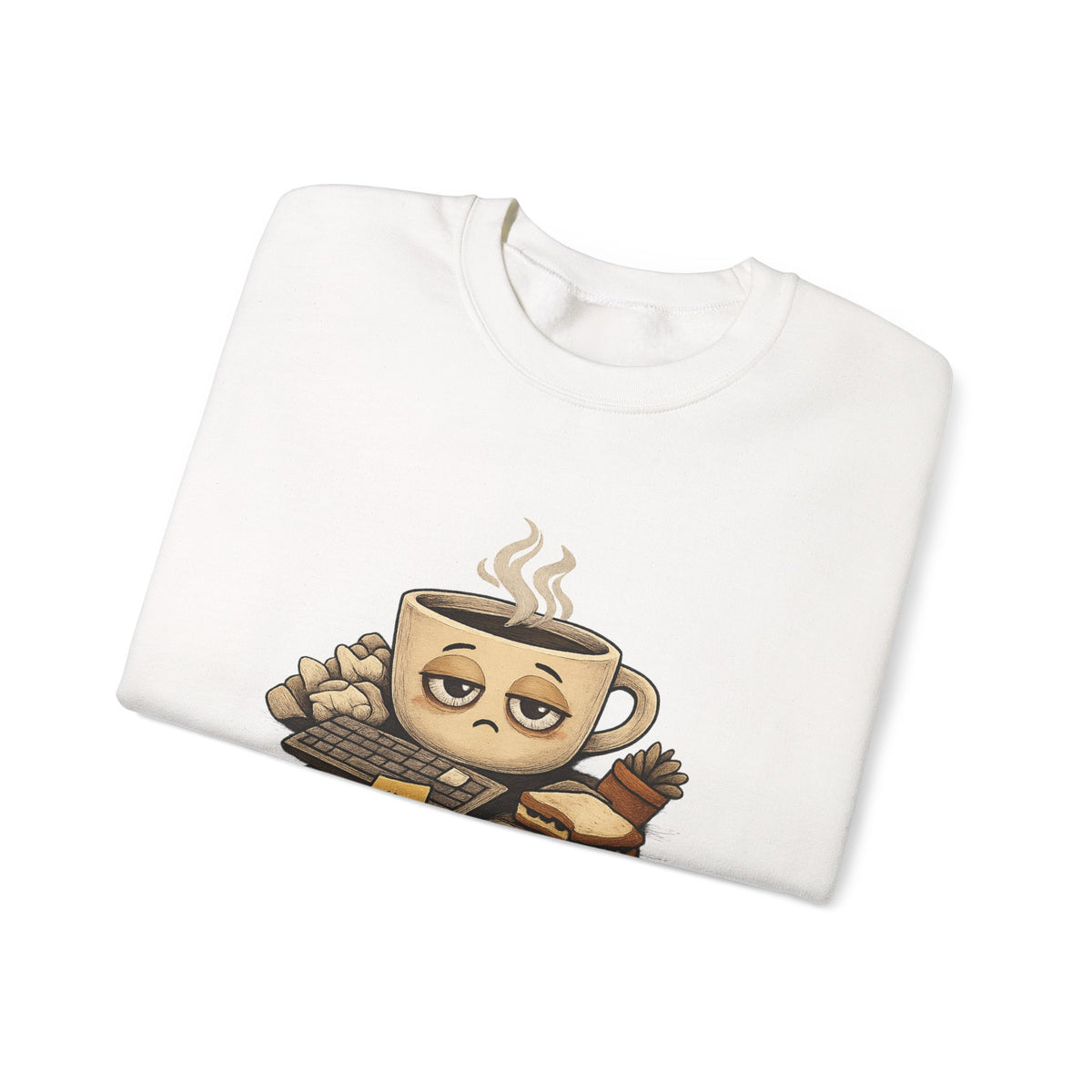 Too Tired for This Sweatshirt | burnout, coffee sleepy mental health humor