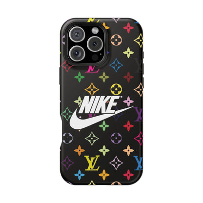 Rainbow Monogram Pattern Phone Case | Impact-Resistant Case