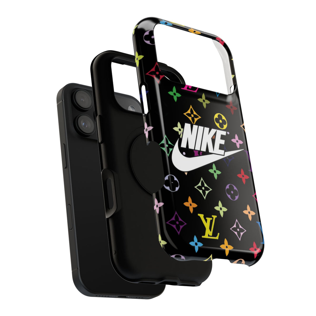 Rainbow Monogram Pattern Phone Case | Impact-Resistant Case