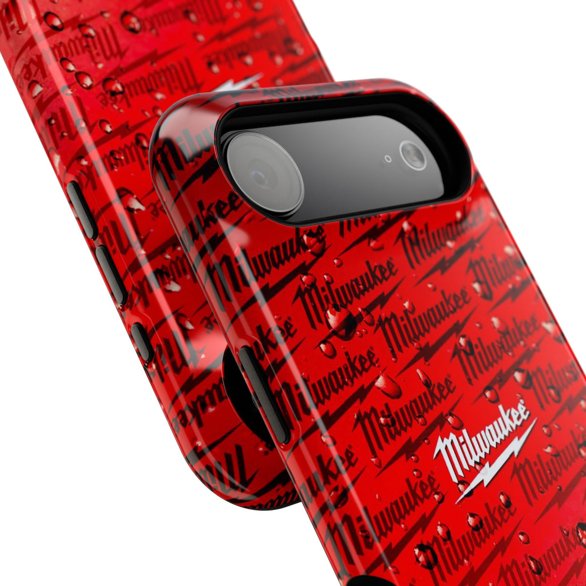 Red Script Logo Pattern phone case | Impact-Resistant Case