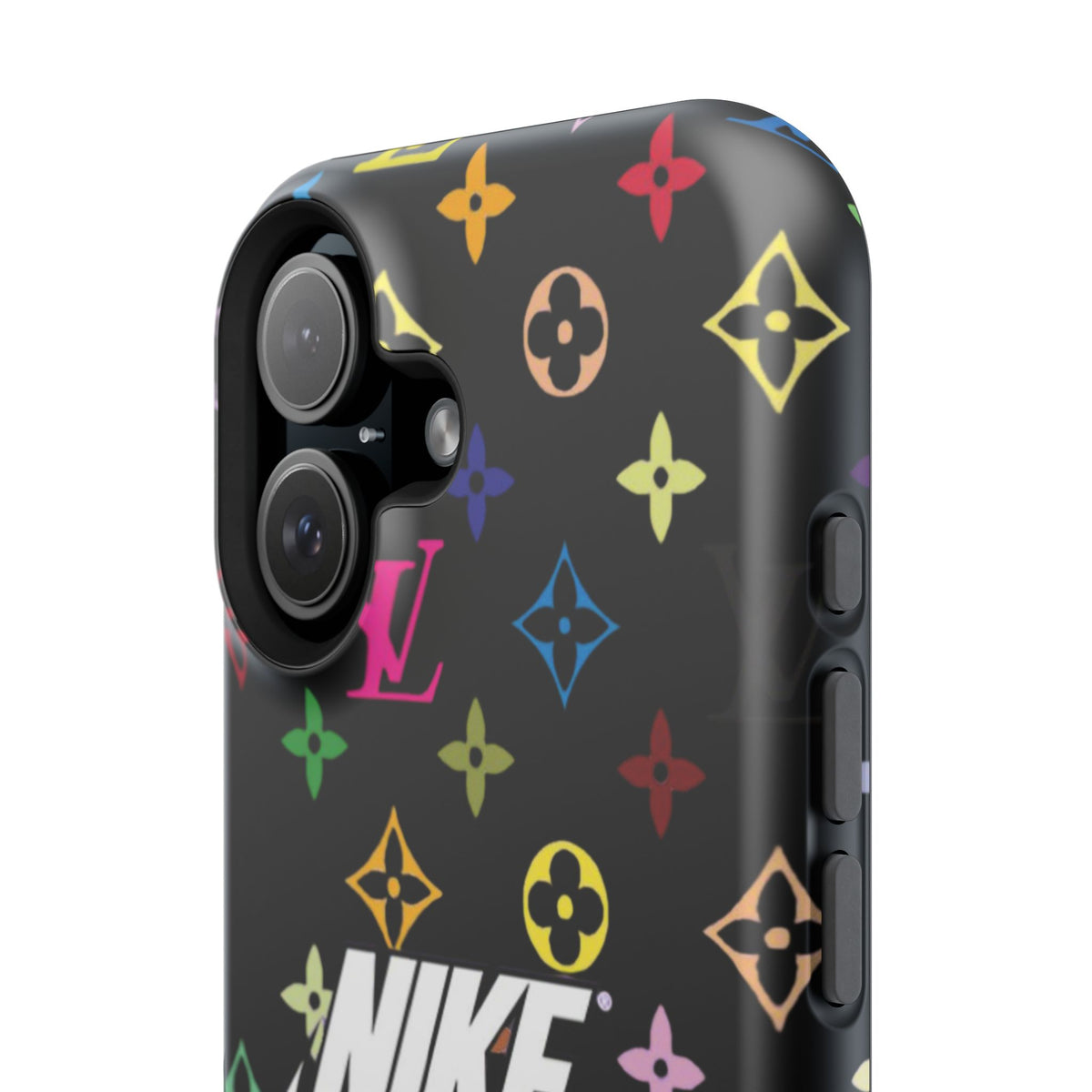Rainbow Monogram Pattern Phone Case | Impact-Resistant Case