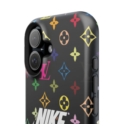 Rainbow Monogram Pattern Phone Case | Impact-Resistant Case
