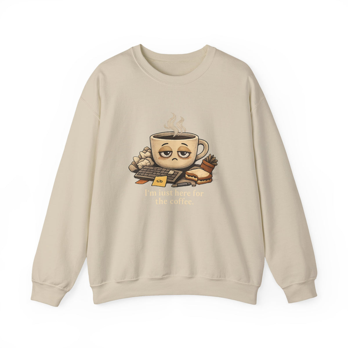Too Tired for This Sweatshirt | burnout, coffee sleepy mental health humor