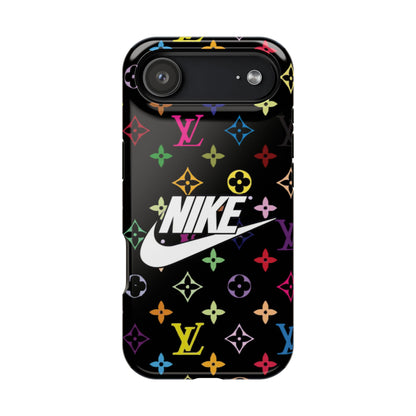 Rainbow Monogram Pattern Phone Case | Impact-Resistant Case