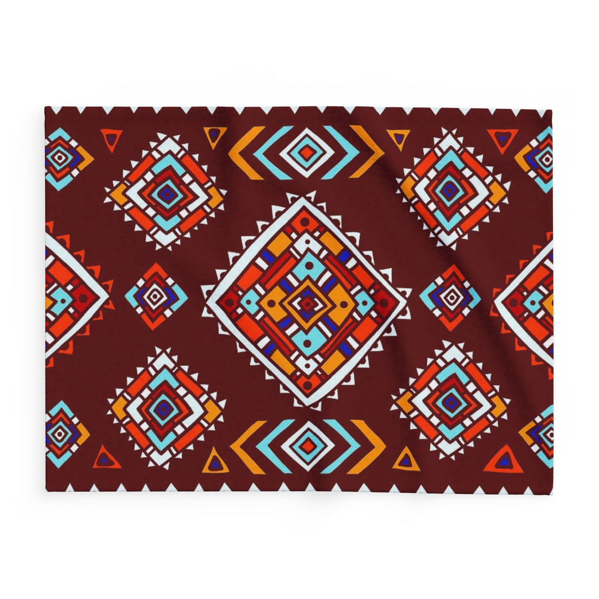Southwestern Diamond Pattern Arctic Fleece Blanket | Aztec Geometric Throw