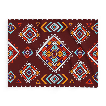 Southwestern Diamond Pattern Arctic Fleece Blanket | Aztec Geometric Throw