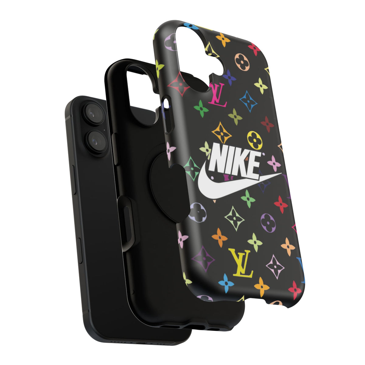 Rainbow Monogram Pattern Phone Case | Impact-Resistant Case