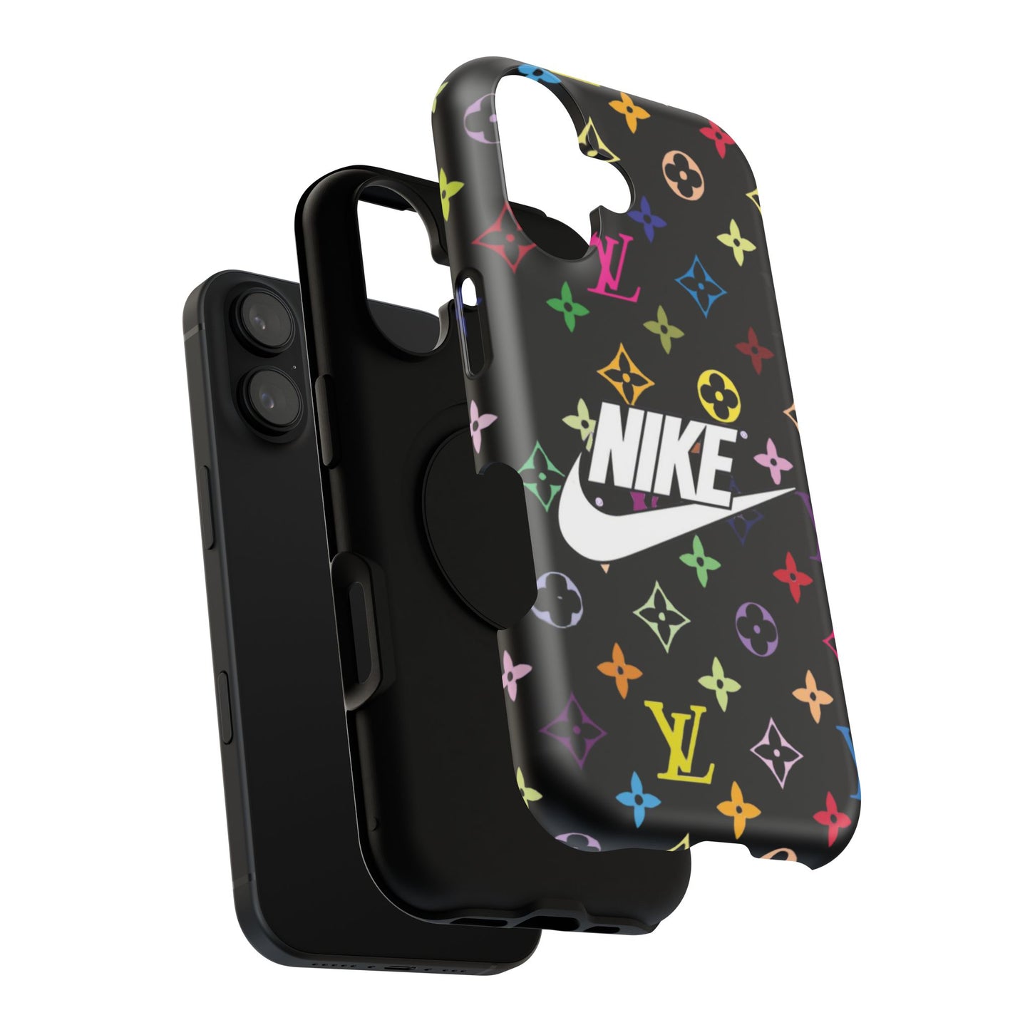 Rainbow Monogram Pattern Phone Case | Impact-Resistant Case