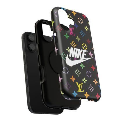 Rainbow Monogram Pattern Phone Case | Impact-Resistant Case