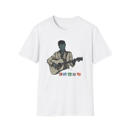 Elvis Graphic T-Shirt — Acoustic Music Tee with Color Icon Accents