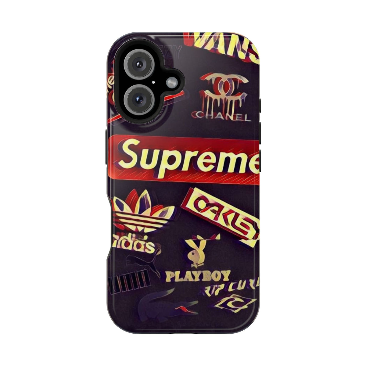 Supreme Impact-Resistant Phone Case — Streetwear Logo Collage