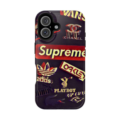 Supreme Impact-Resistant Phone Case — Streetwear Logo Collage