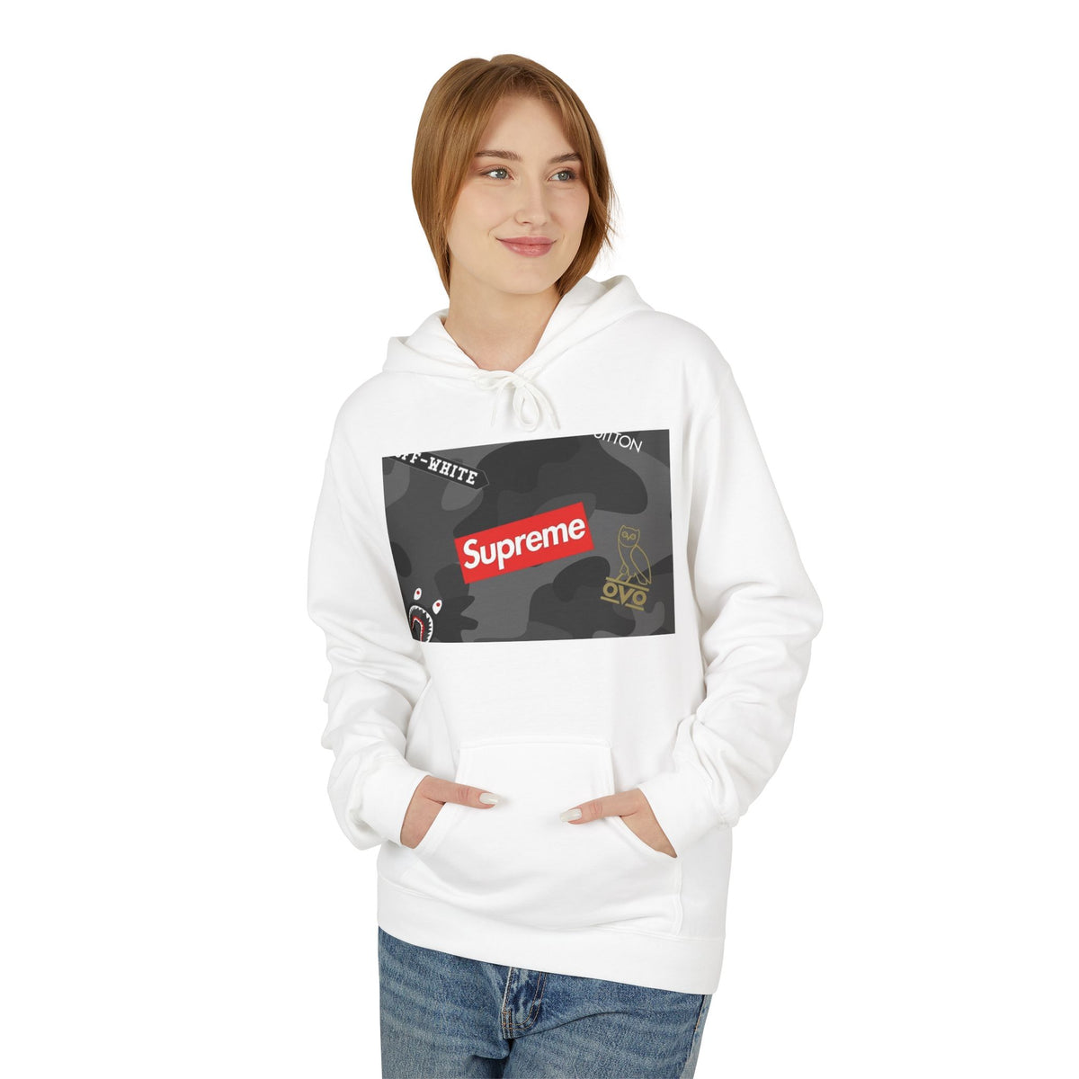 Supreme Streetwear Hoodie — Camouflage Logo Graphic Pullover