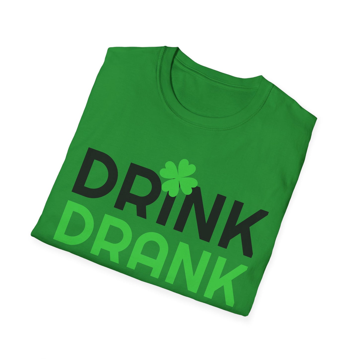 Drink Drank Drunk T-Shirt | St. Patrick's Shamrock Horseshoe Design