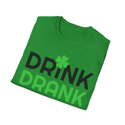 Drink Drank Drunk T-Shirt | St. Patrick's Shamrock Horseshoe Design